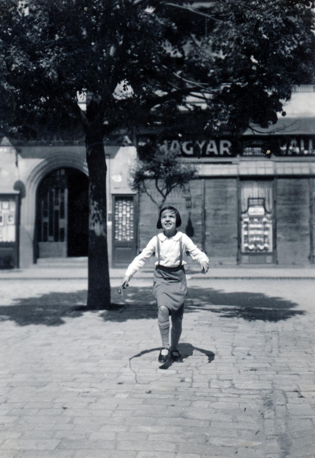 1933, Miklósy Judit, fa, árnyék, kislány, ugrókötél, Fortepan #230539