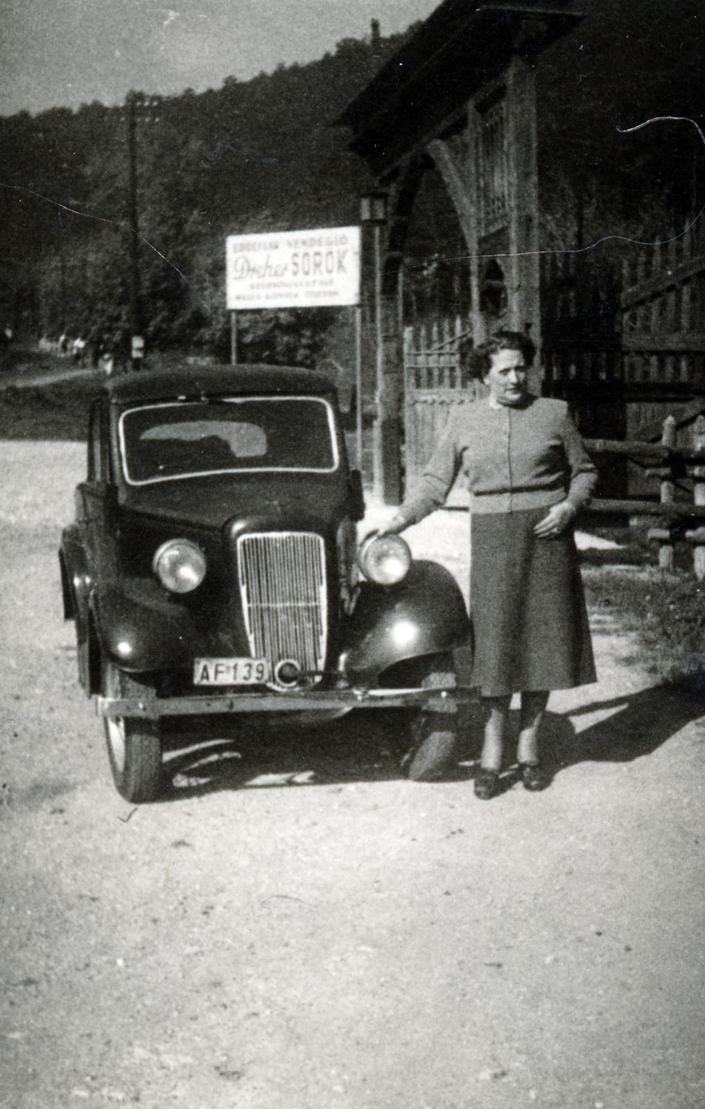 1939, Cserey Zoltán, lady, Ford-brand, number plate, automobile, Fortepan #230891