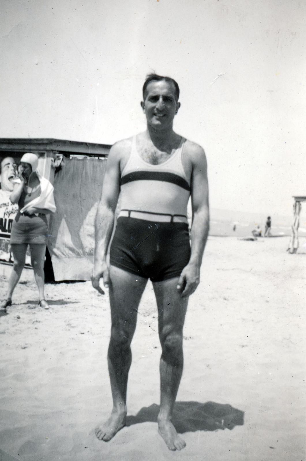 1933, Cserey Zoltán, bathing costume, Fortepan #230902