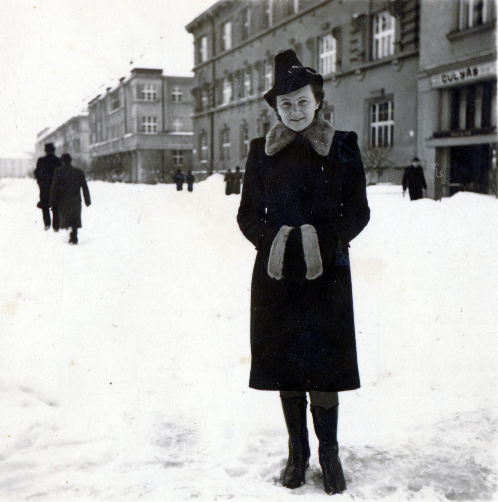 1936, Gubcsó család, winter coat, lady, Fortepan #231132