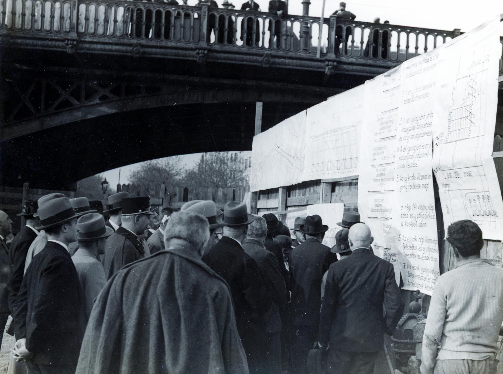 Magyarország, Budapest V.,Budapest II., a felvétel a Margit híd 1935. és 1937. közötti kiszélesítésekor, átalakításakor készült., 1935, Bor Dezső, Budapest, tervrajz, Fortepan #231317