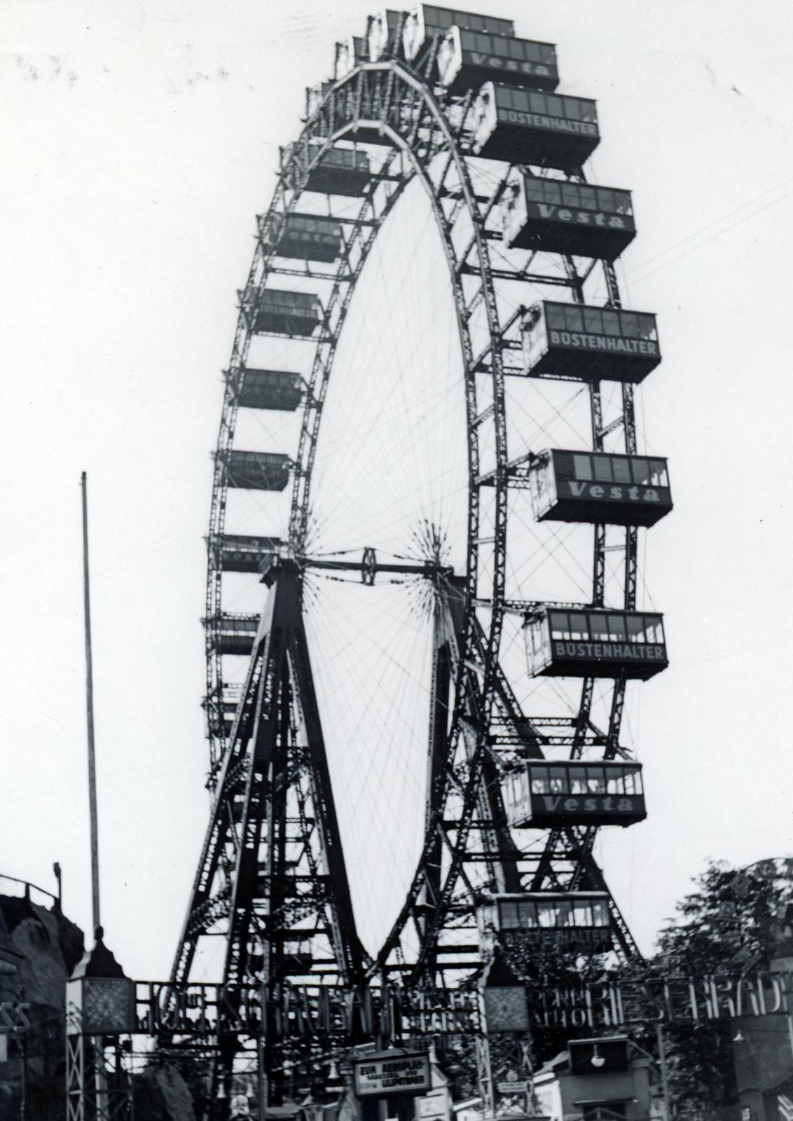 Austria, Vienna, a Práter óriáskereke., 1933, Bor Dezső, amusement park, Ferris wheel, Fortepan #231359