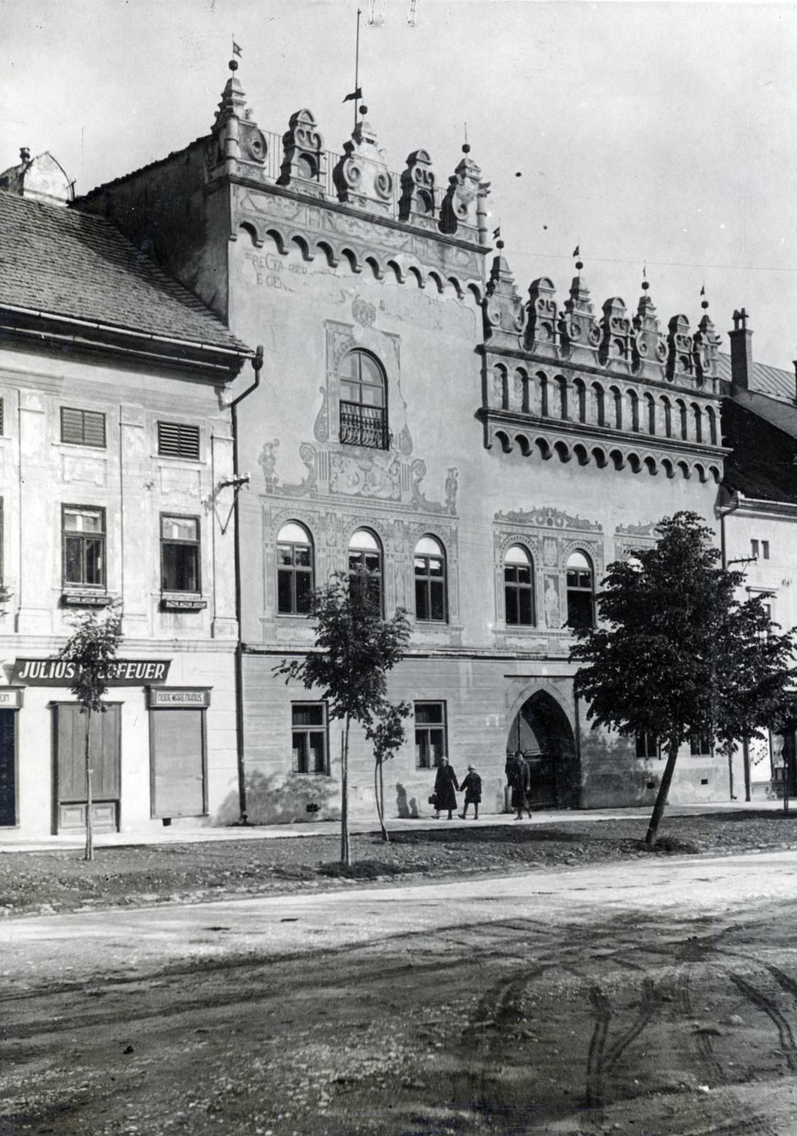 Slovakia, Levoča, főtér (Námestie Majstra Pavla), Thurzó-ház., 1933, Bor Dezső, Fortepan #231390