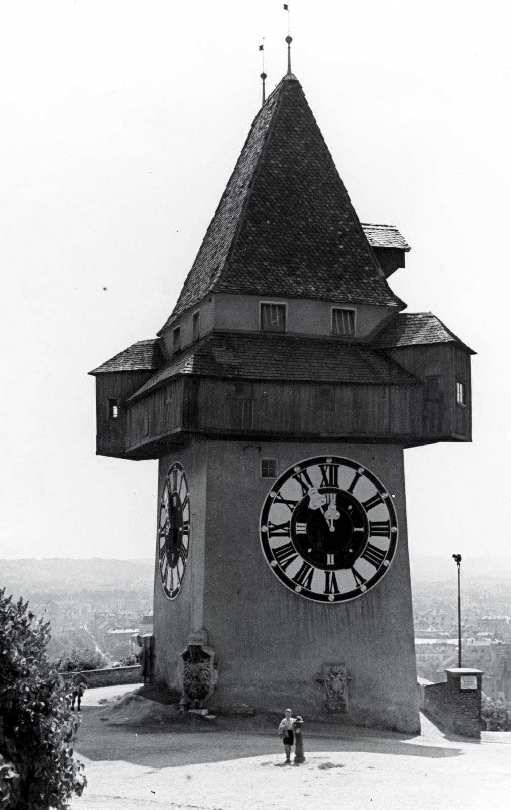 Austria, Graz, óratorony., 1931, Bor Dezső, Roman numerals, watch, clock tower, Fortepan #231427