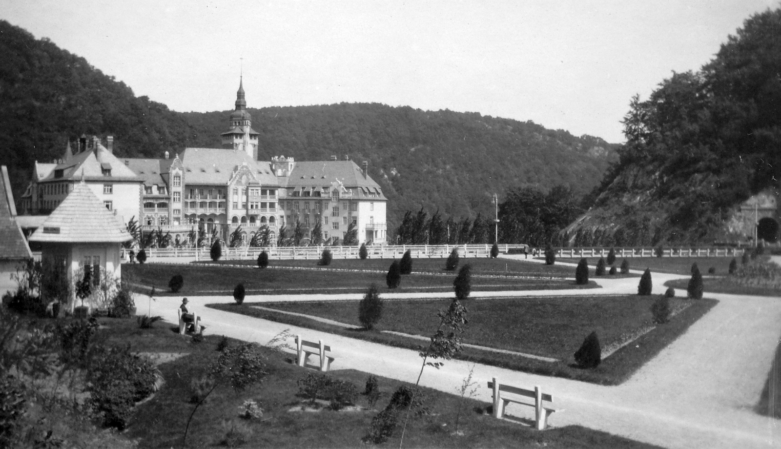 Magyarország, Lillafüred, Miskolc, Palotaszálló a park felől., 1940, Fortepan, szálloda, neoreneszánsz, Lux Kálmán-terv, Fortepan #23154