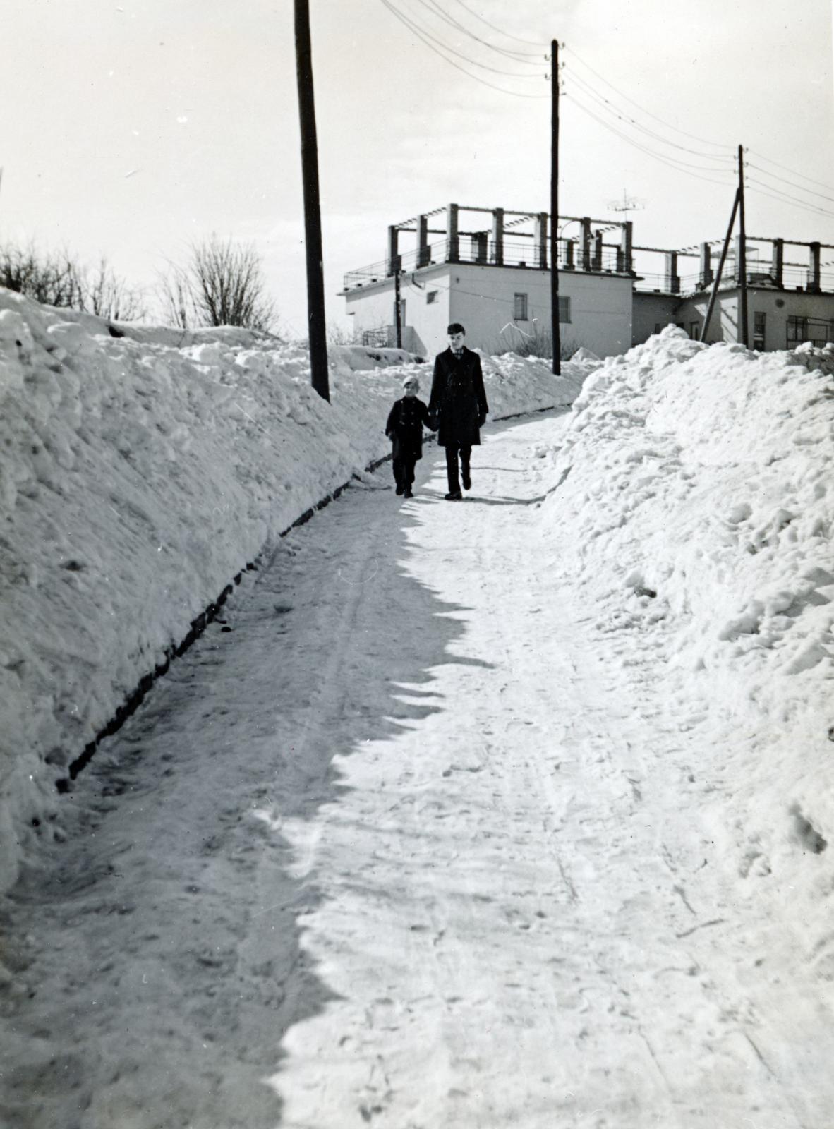 1942, Bor Dezső, walk, snow, winter, Fortepan #231640