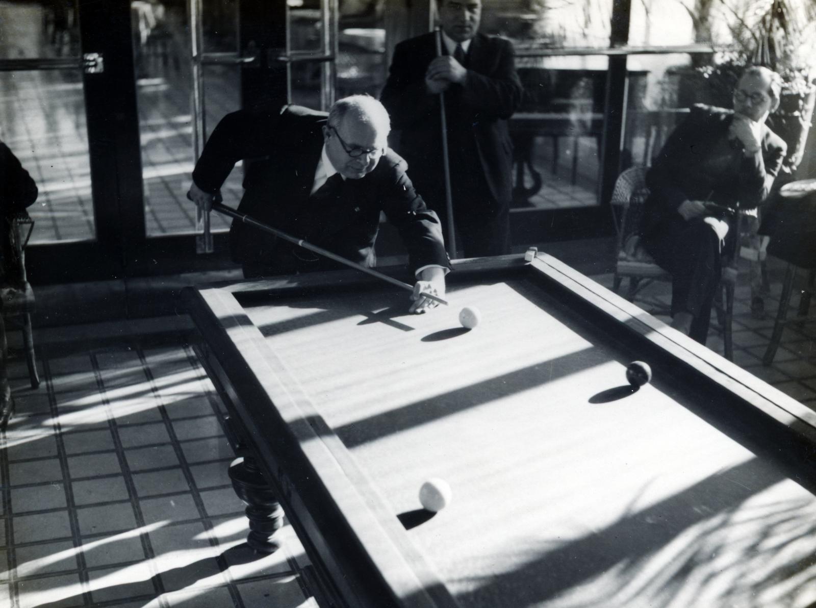 1938, Bor Dezső, billiard table, Fortepan #231679