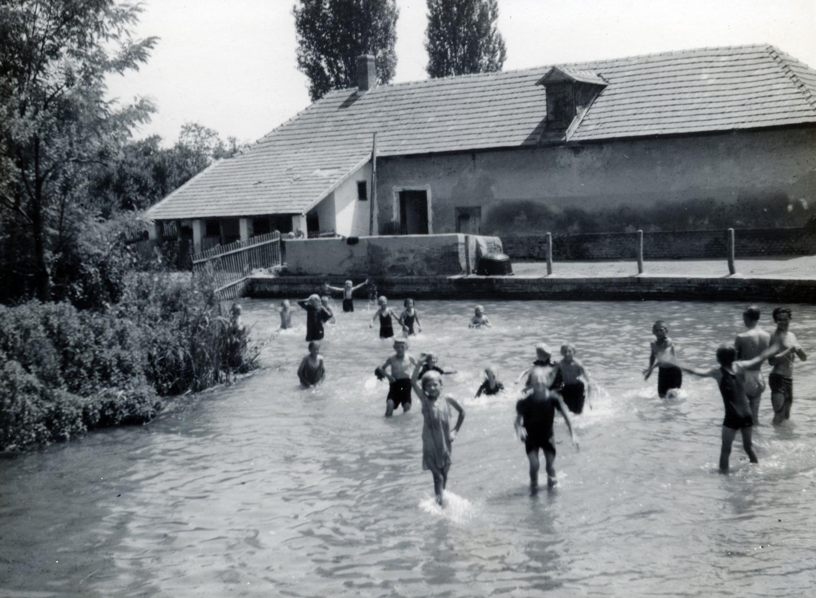 1934, Bor Dezső, kids, bathing, Fortepan #231778