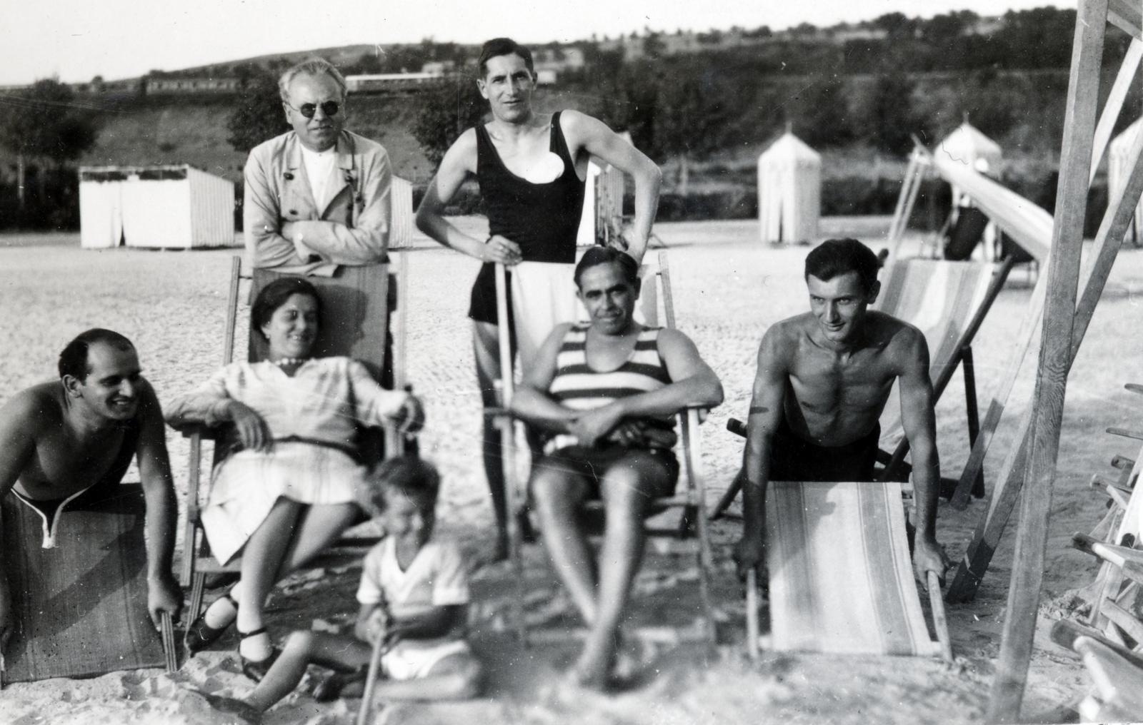 1934, Bor Dezső, tableau, deck chair, bathing costume, Fortepan #231981