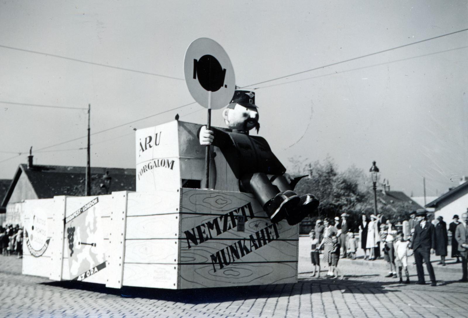 1933, Bor Dezső, puppet, railroader, ad truck, Fortepan #232229