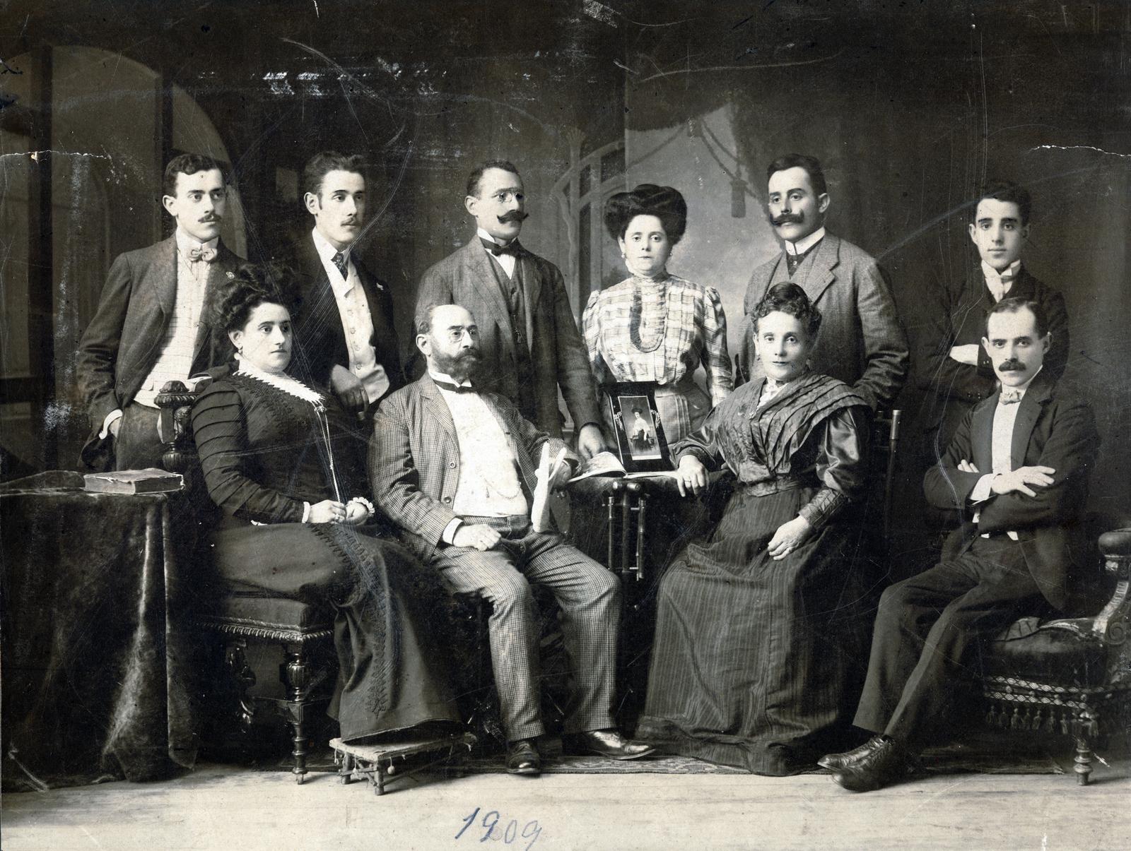 1909, Virány László, csoportkép, kabinetfotó, Fortepan #232524