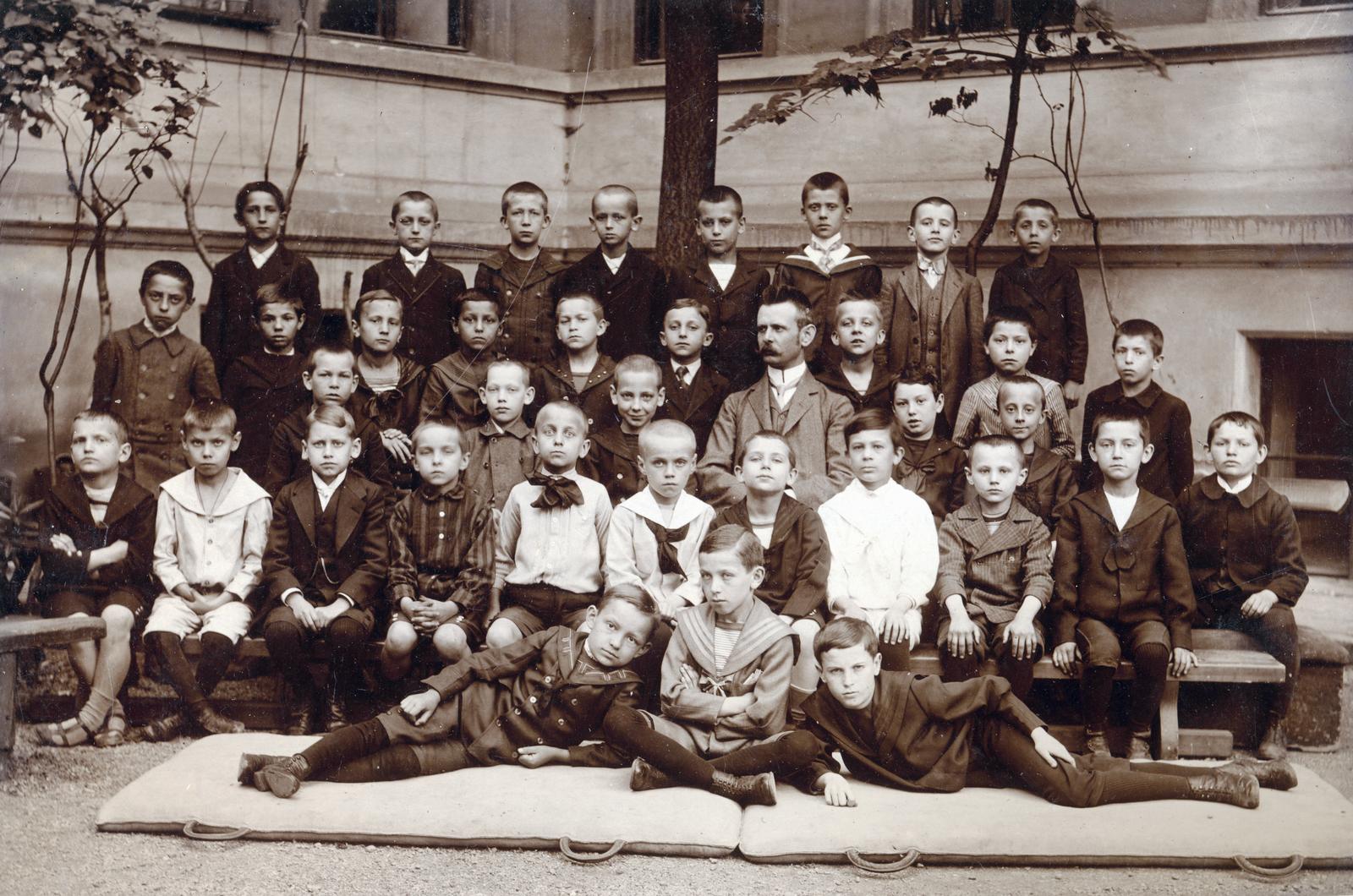 1915, Kalmár Nándor, class photo, Fortepan #232668