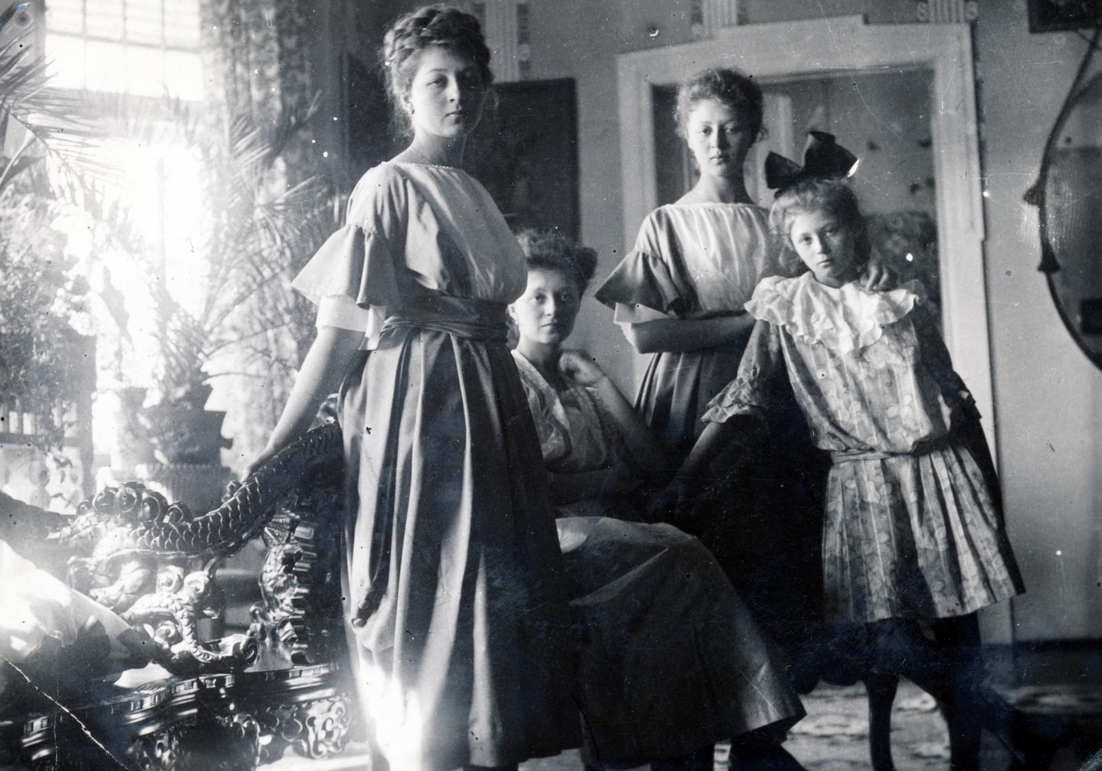 1916, Aczél Frigyes, ellenfény, ikrek, testvérek, Fortepan #232691