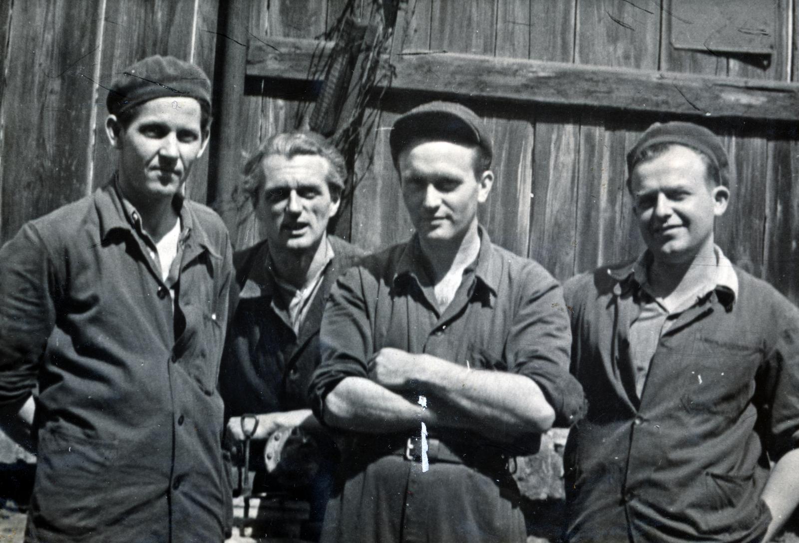 1956, Aczél Frigyes, munkás, munkaruha, sapka, Fortepan #232742