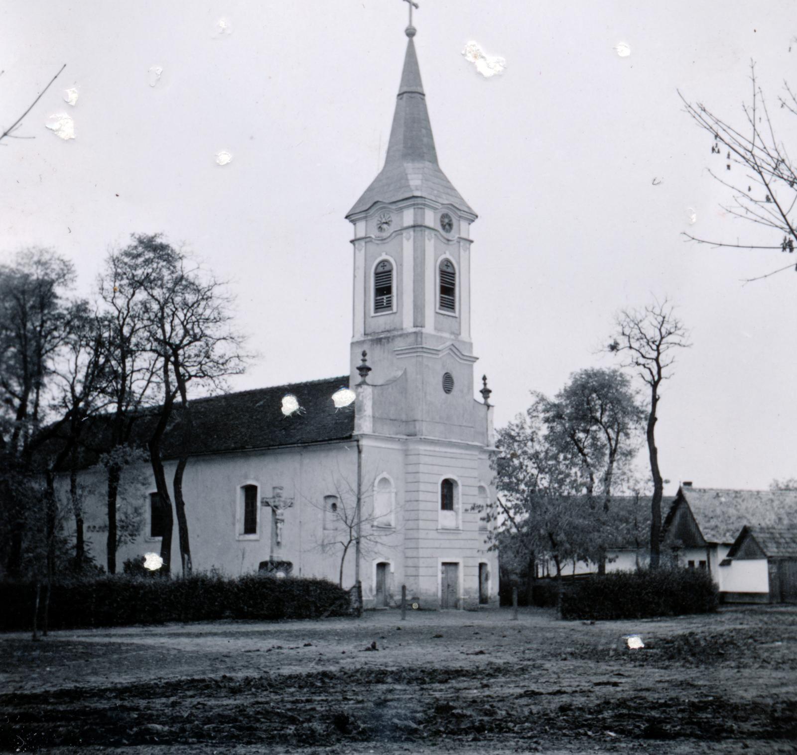 Hungary, Templom tér, Szent Miklós-templom., 1940, Tordai György, church, Fortepan #232792