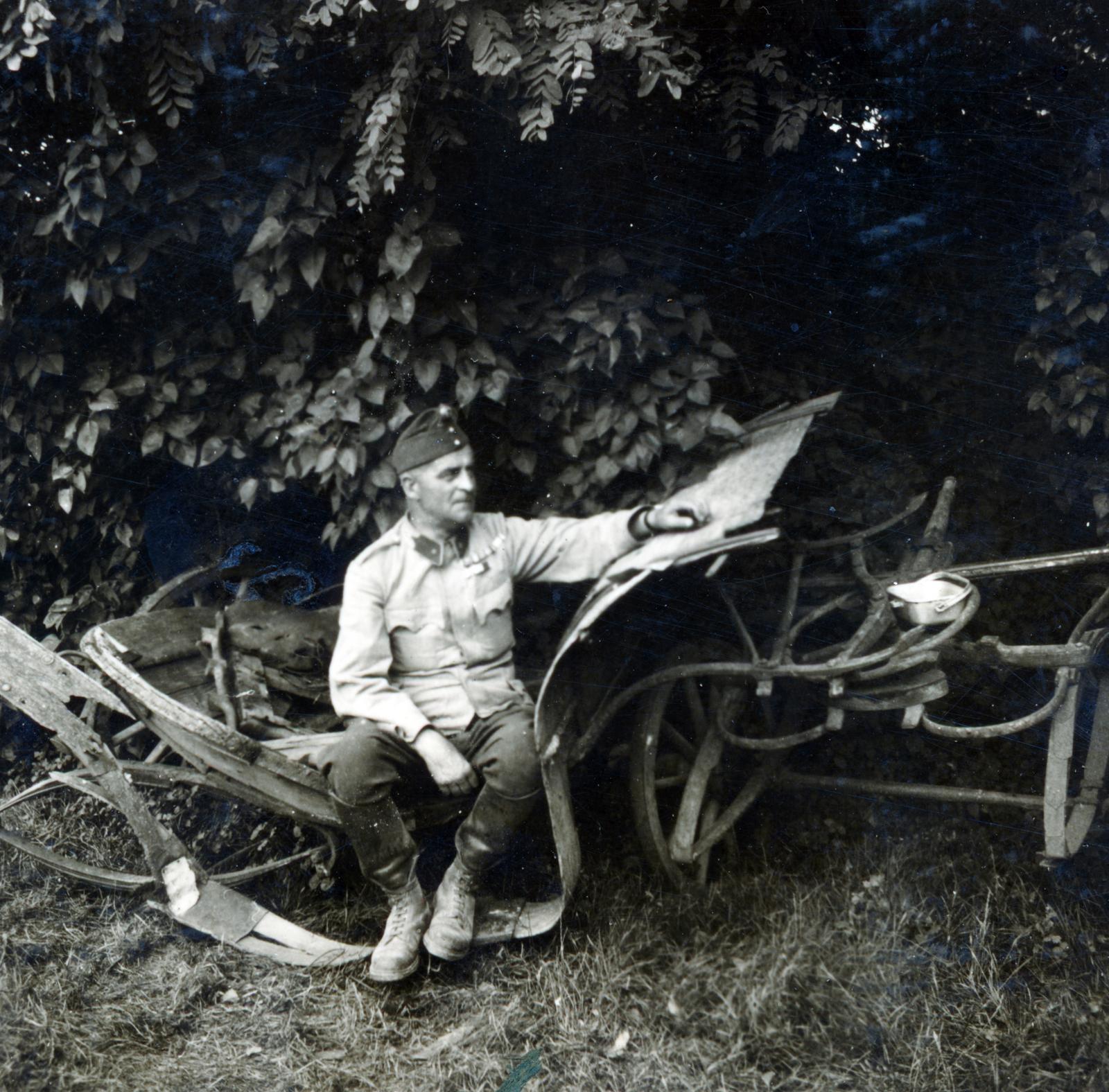 1940, Tordai György, hintó, járműroncs, Fortepan #232984