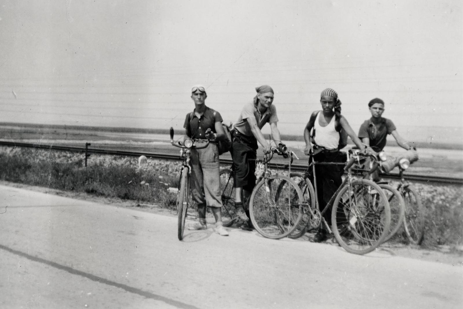 1938, Pálos Ágnes, headscarf, racing bicycle, Fortepan #233282