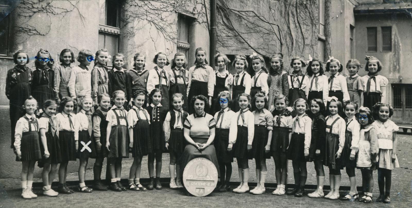 1953, Pálos Ágnes, class photo, school, Fortepan #233288