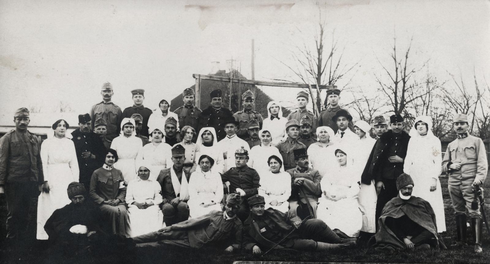 1918, Hajtman Ágnes, nurse, soldier, tableau, Fortepan #233323