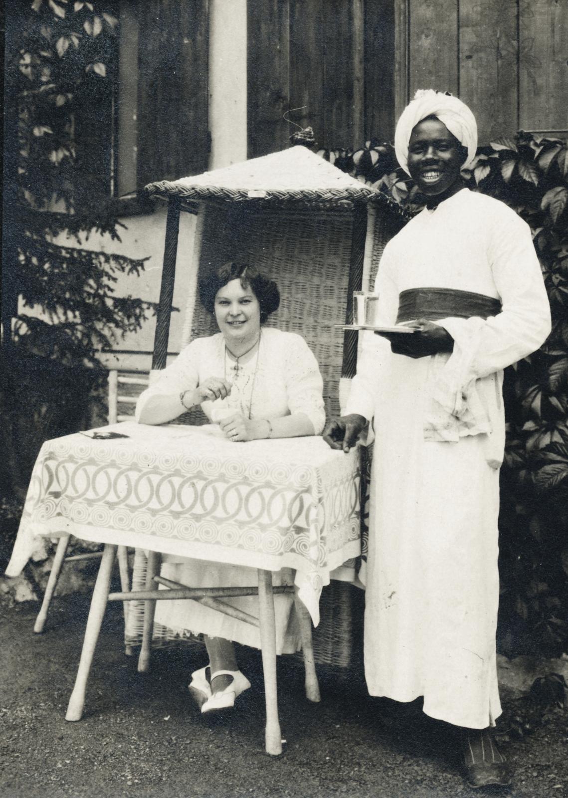 1922, Brogyáni Jenő, hölgy, pohár, színesbőrű, Fortepan #233586