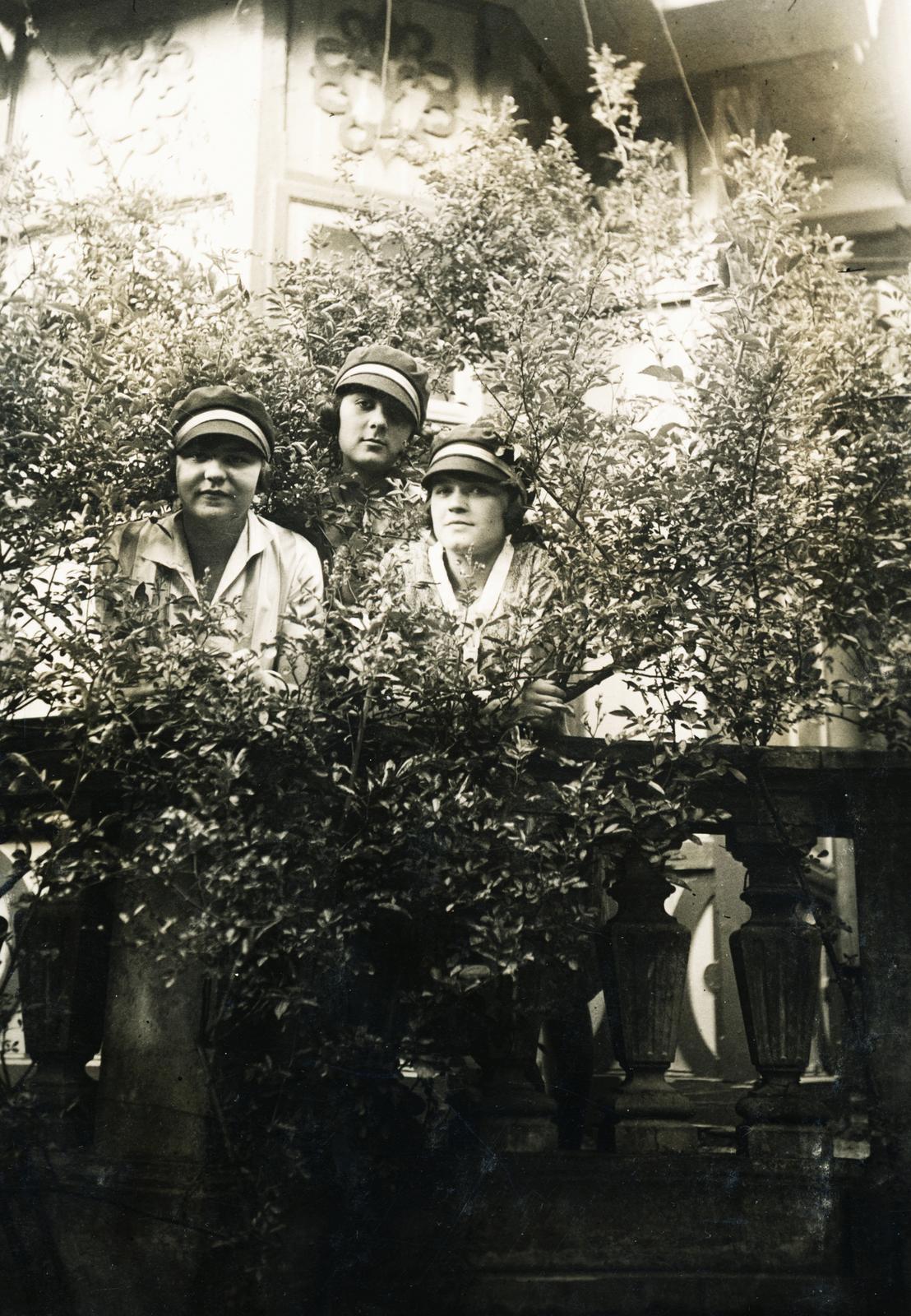 1931, Brogyáni Jenő, kalap, hárman, Fortepan #233589