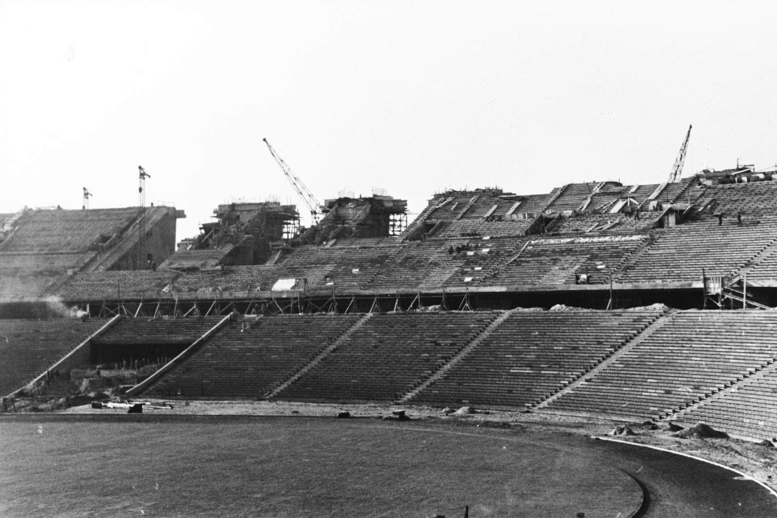 1953, Thaly Gergely, stadium, construction, Fortepan #233637