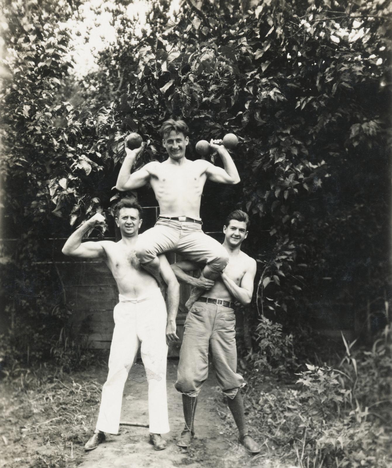 1926, Reichardt Nóra, Best of, hárman, súlyzó, mutatvány, félmeztelen, Fortepan #233824