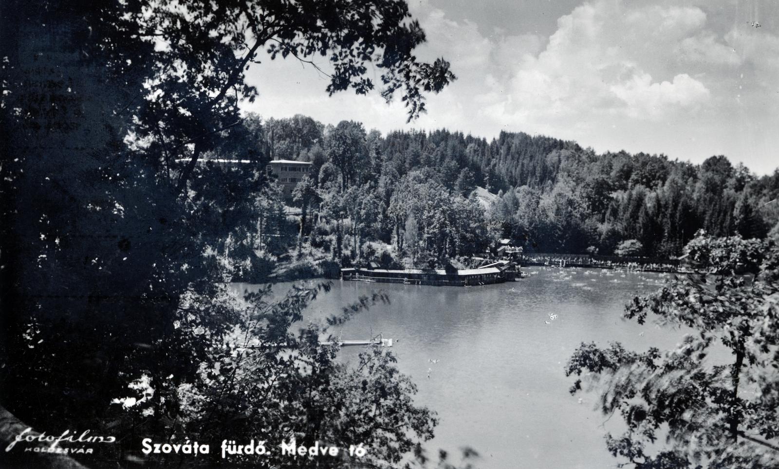 Románia,Erdély, Szováta, Szovátafürdő, Medve-tó., 1945, Mikolay Károly, Fortepan #233913