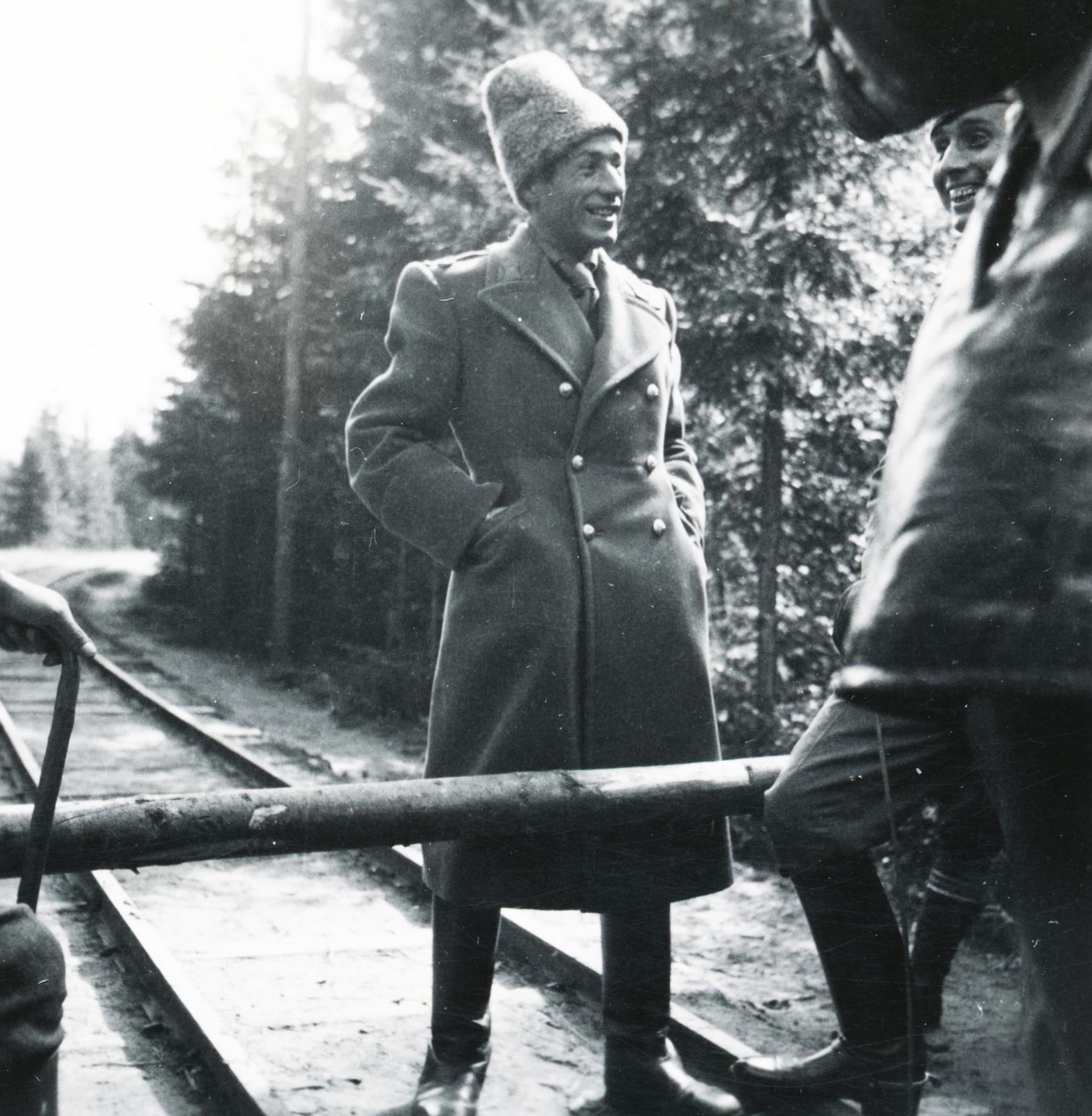 1940, Cserey Zoltán, fun, coat, photo aspect ratio: square, Fortepan #234025