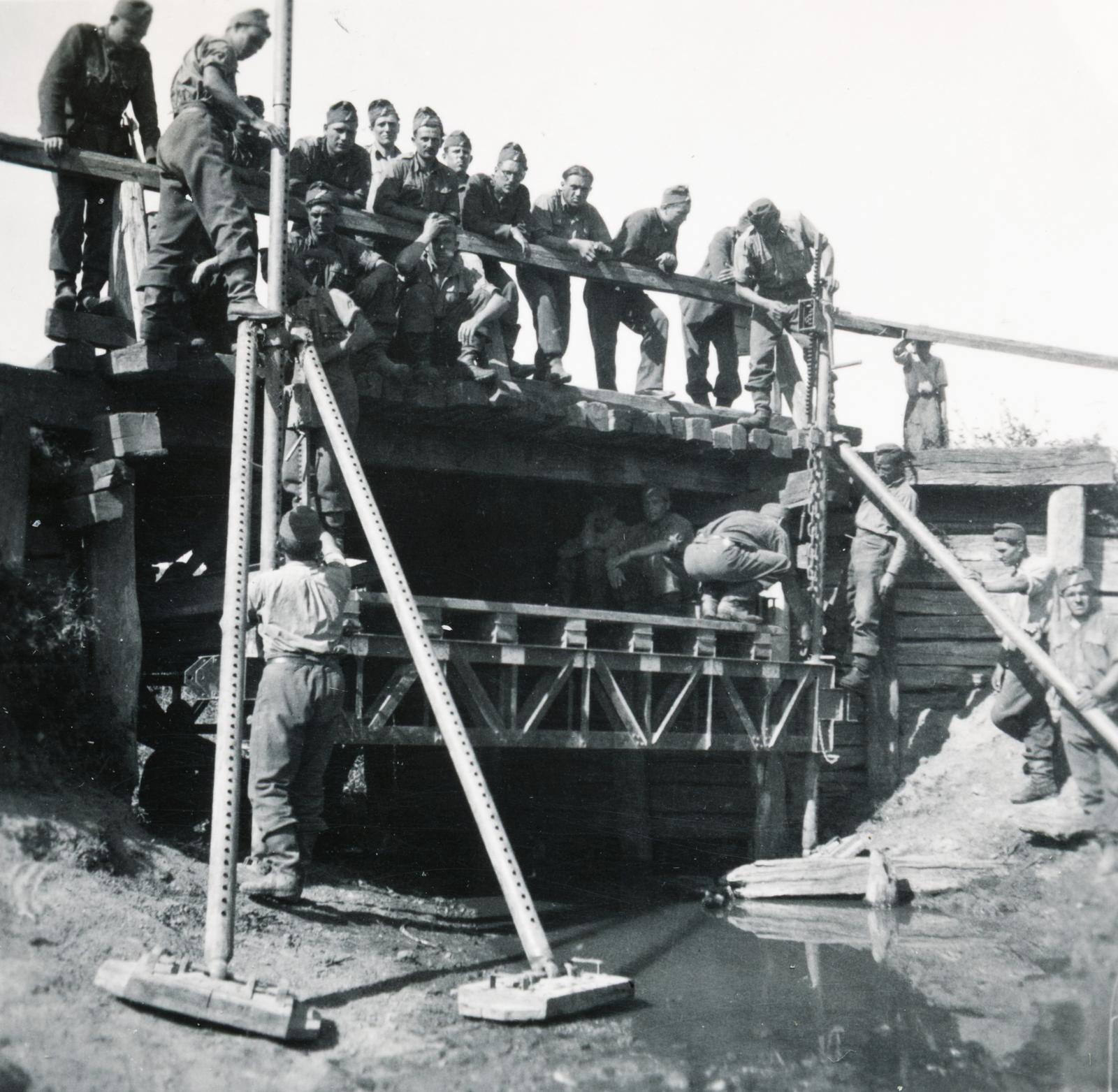 1940, Cserey Zoltán, utász, híd, Fortepan #234029