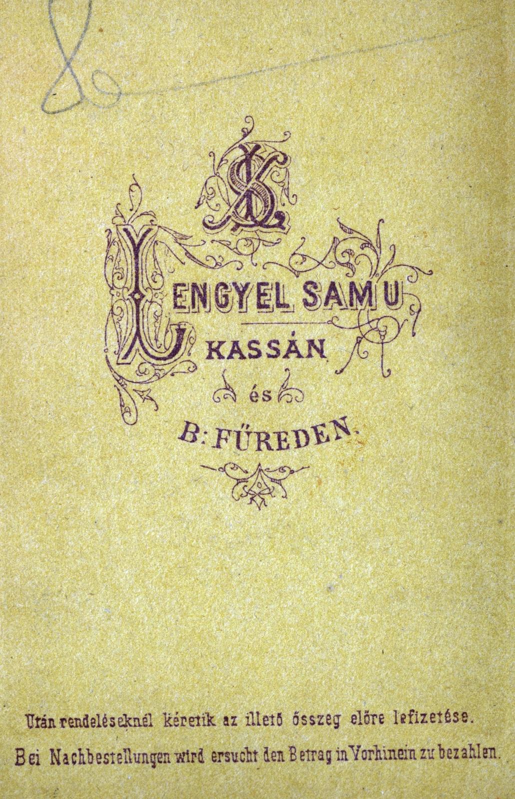Kassa, 1900, Hegyvidéki Helytörténeti Gyűjtemény, hátlap, Fortepan #234325