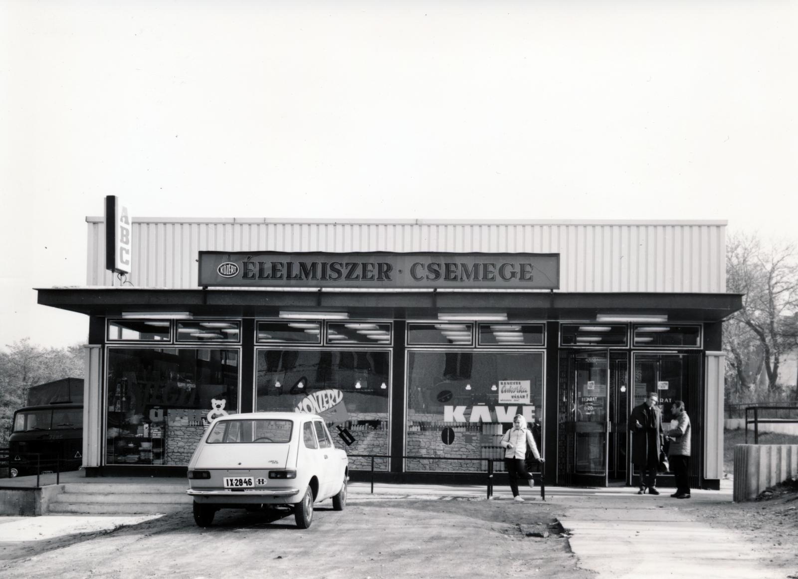 1980, Hegyvidéki Helytörténeti Gyűjtemény, élelmiszerbolt, Fiat 127, rendszám, Fortepan #234447