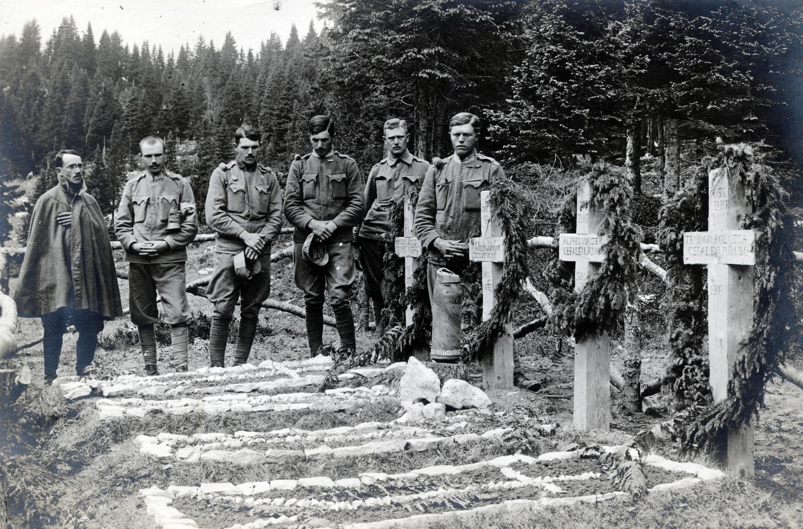 1916, Galambos Rita, fejfa, sírhalom, felirat, katona, Fortepan #234913