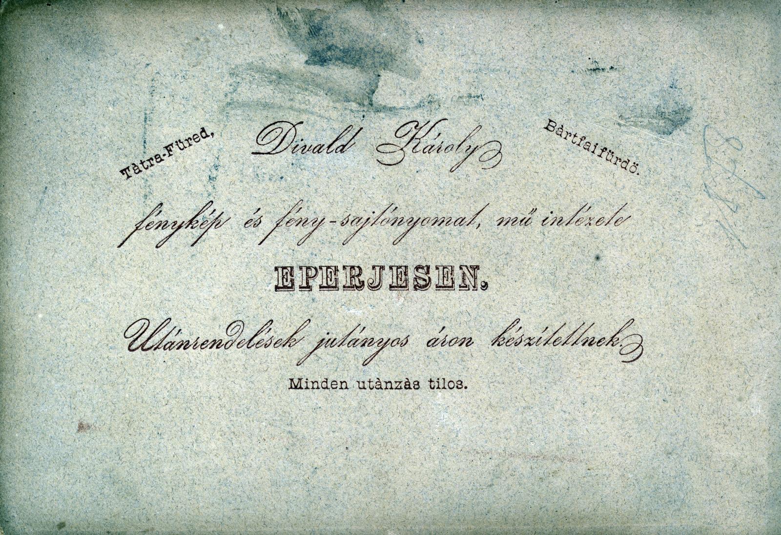Ótátrafüred, 1900, Galambos Rita, fényképész, hátlap, Fortepan #234925