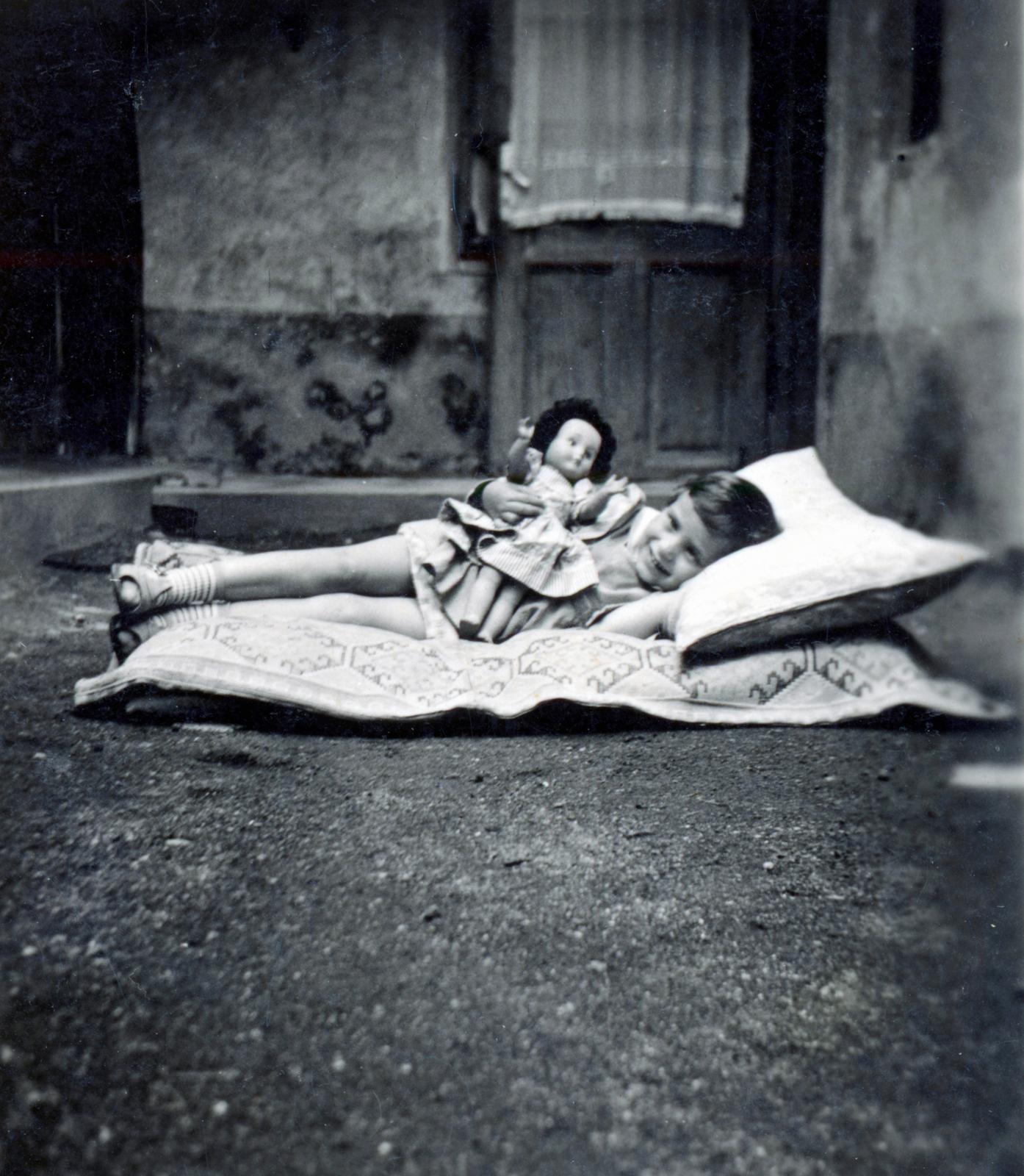 1941, Lorkó Fanni, kislány, játék baba, Fortepan #235074