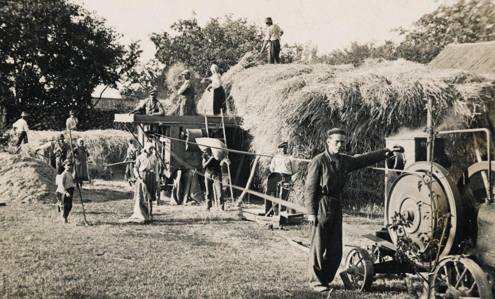 1943, Németh András dr., cséplőgép, cséplés, Fortepan #235132