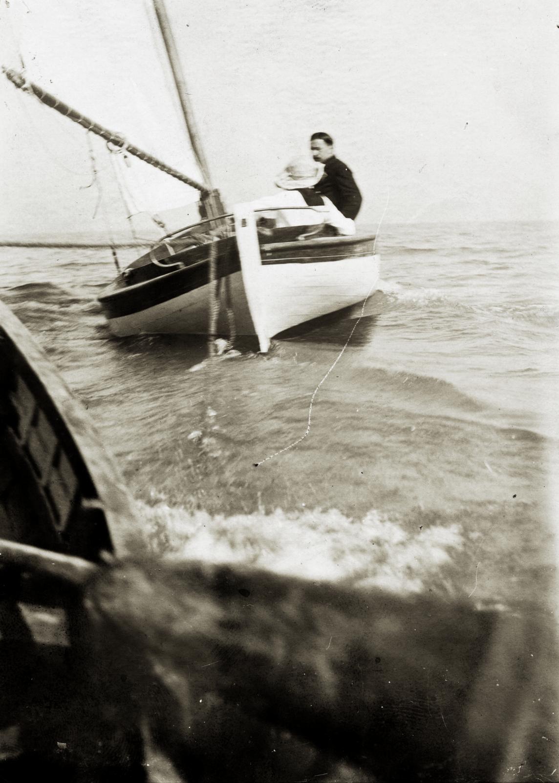1917, Fejér Csaba-Kindert Piroska, sailing, Fortepan #235353
