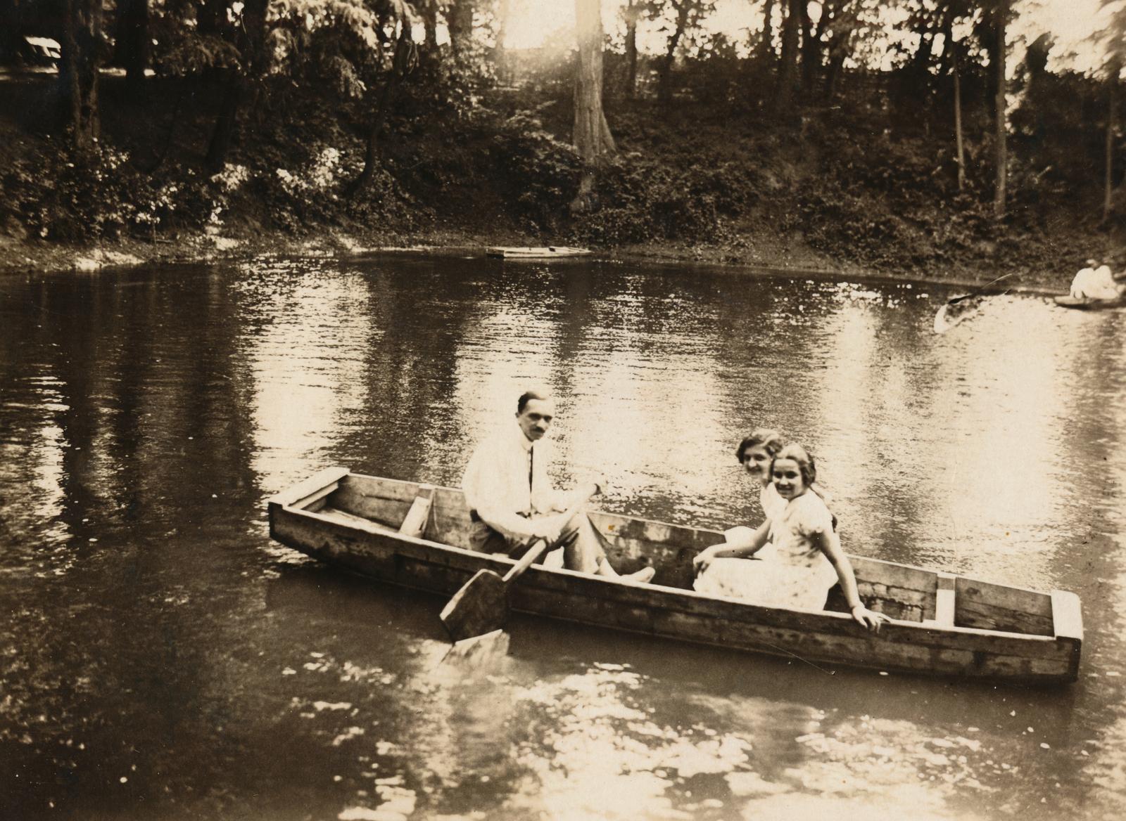 1927, Kenderessy Tibor, evező, dereglye, Fortepan #235599