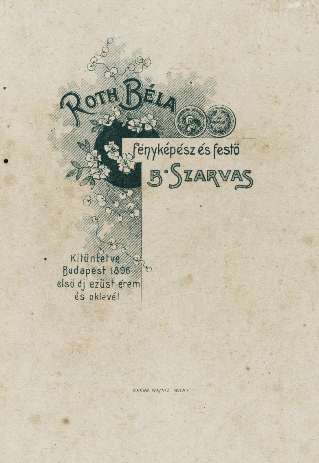 Magyarország, Szarvas, Roth Béla fényképész és festő., 1904, Kenderessy Tibor, hátlap, fényképész, Fortepan #235669