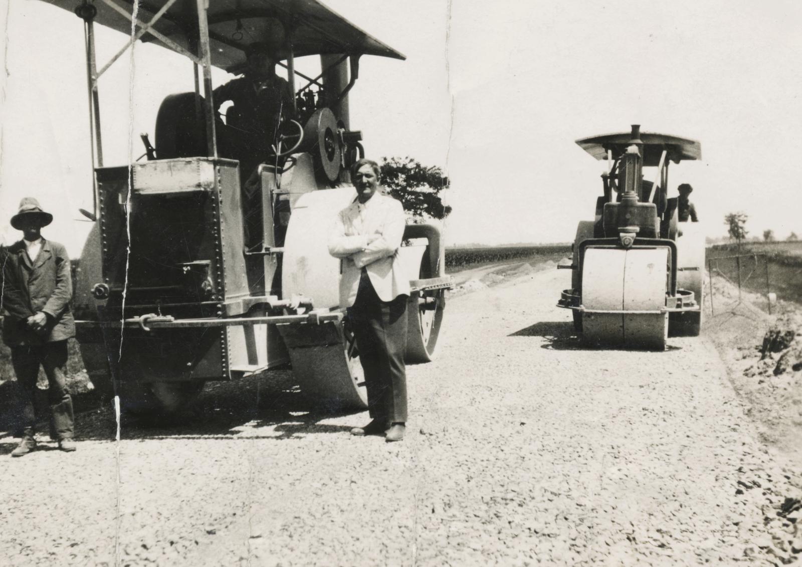 1930, Hegedűs Tibor, úthenger, Fortepan #235720