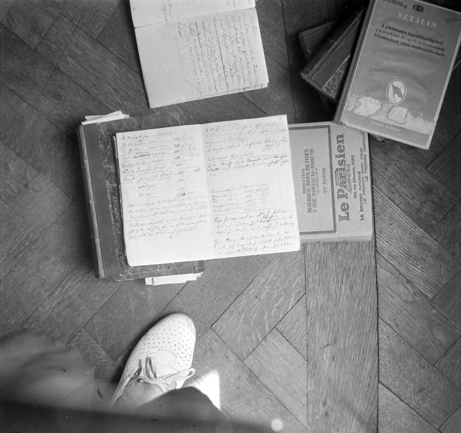1954, Építész, book, papers, communism, notebook, Fortepan #23588