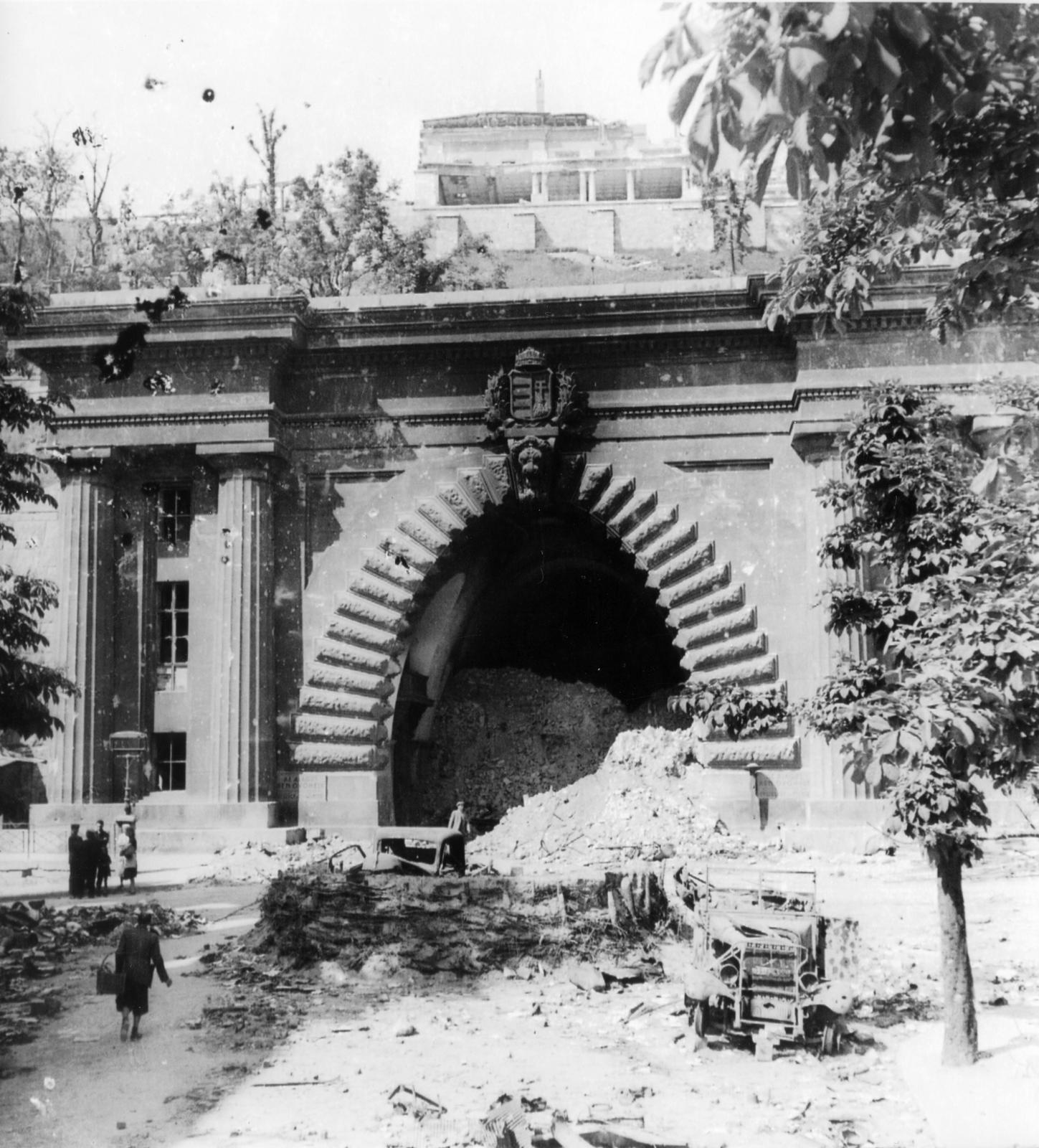 1945, Kirilly Gergely, war damage, tunnel, Fortepan #235955