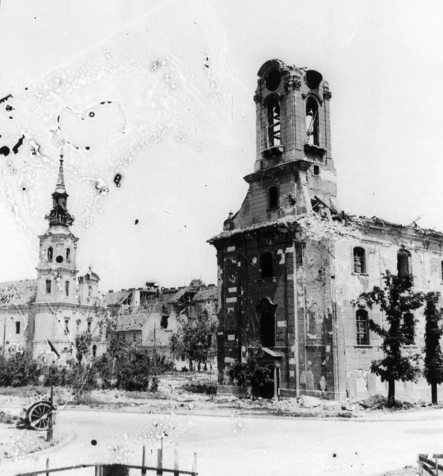 1945, Kirilly Gergely, háborús kár, templom, Fortepan #235956