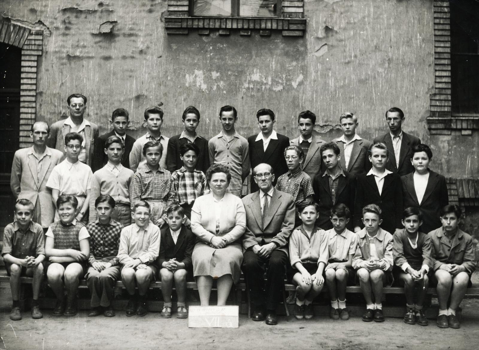 1955, Milkovits Gábor, osztálykép, Fortepan #235995