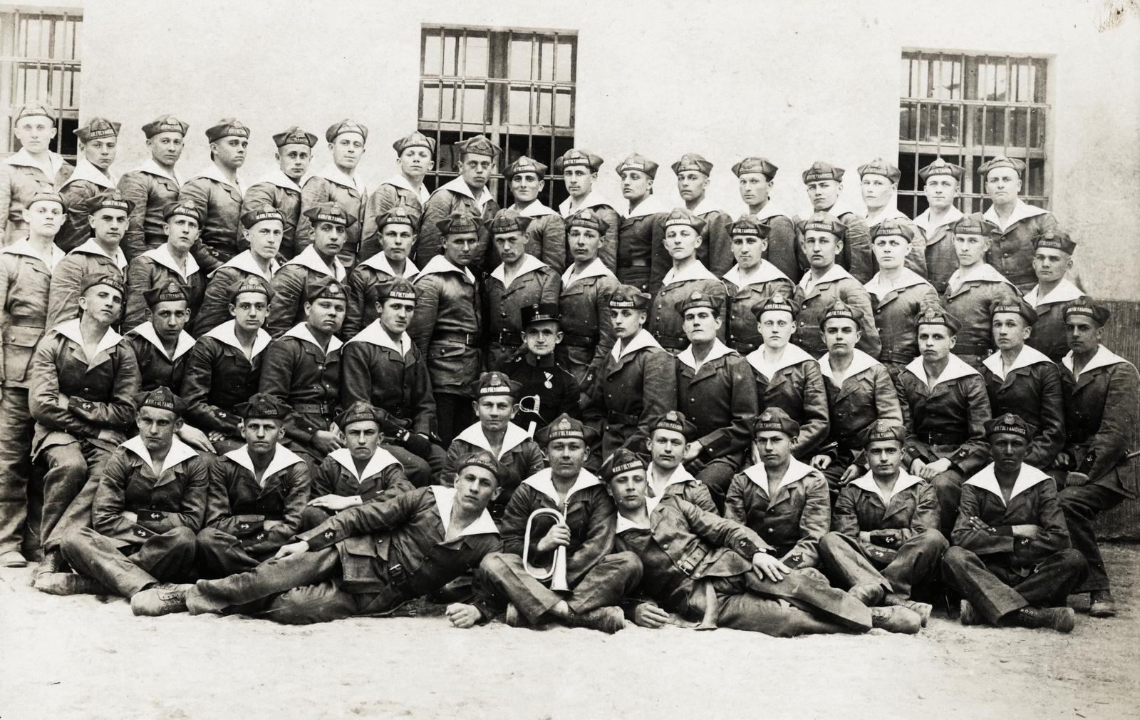 1922, Csáki László Csaba, tableau, river guard, Fortepan #236093