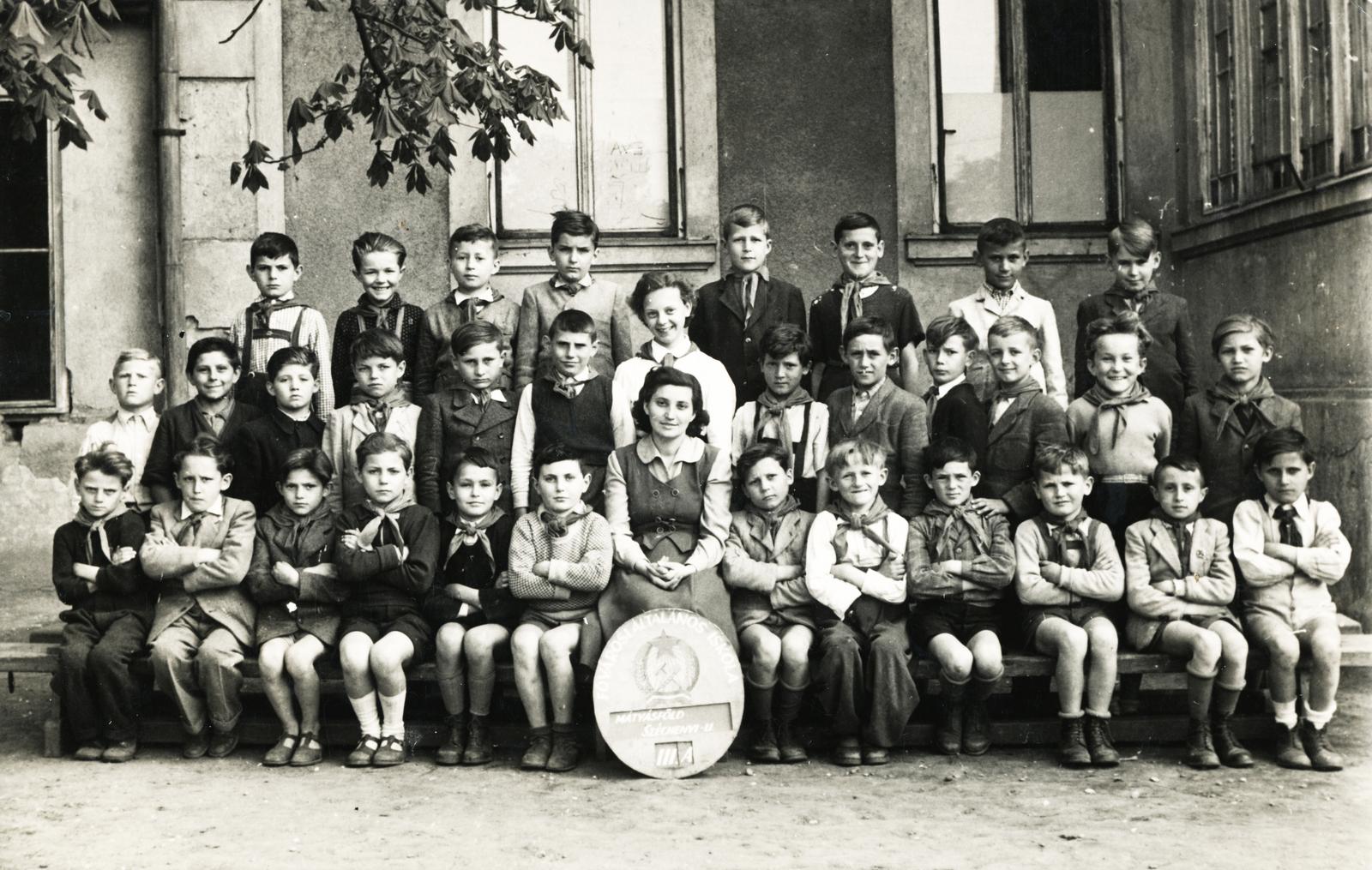 1954, Márton Attila, osztálykép, Fortepan #236116