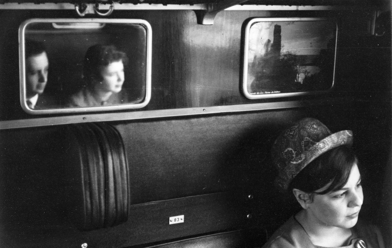 1965, Éltető, bekeretezett kép, vonatozás, tükör, hárman, Fortepan #236215