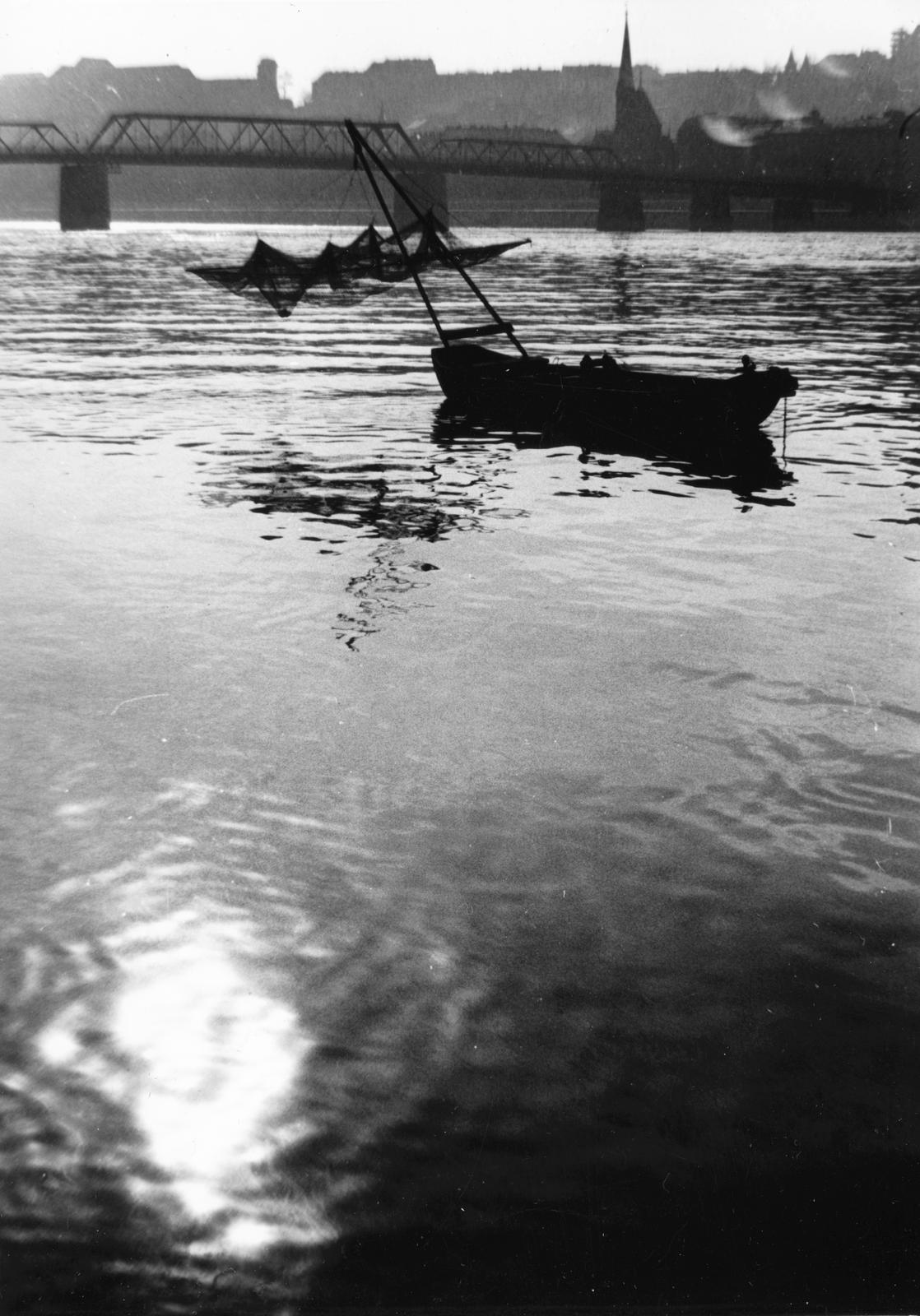 1959, Éltető, water surface, light, Kossuth-bridge, Fortepan #236229