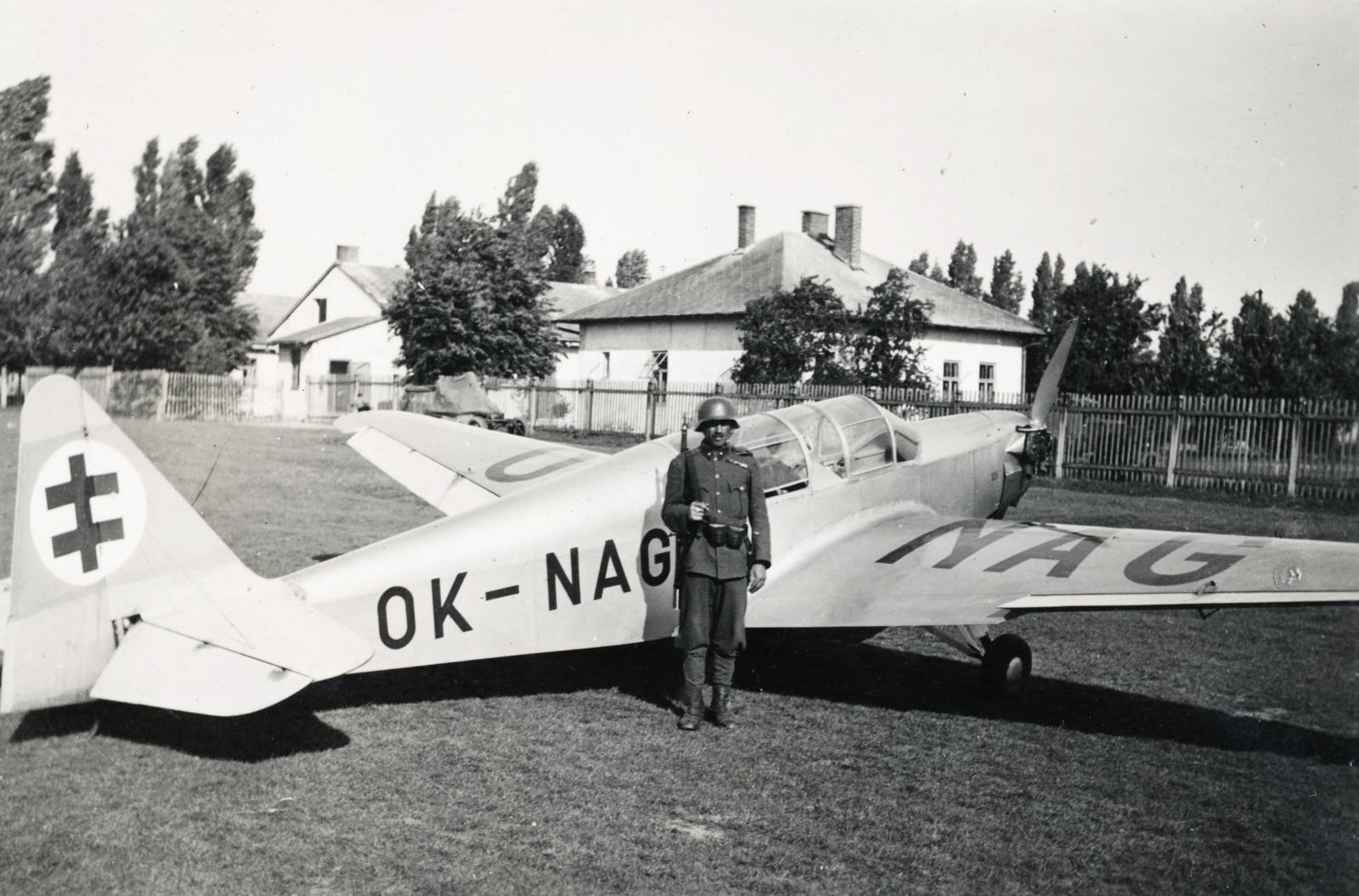 1942, Szász Gábor, Zlin-brand, airplane, Zlin XII, Czechoslovak brand, Fortepan #236352