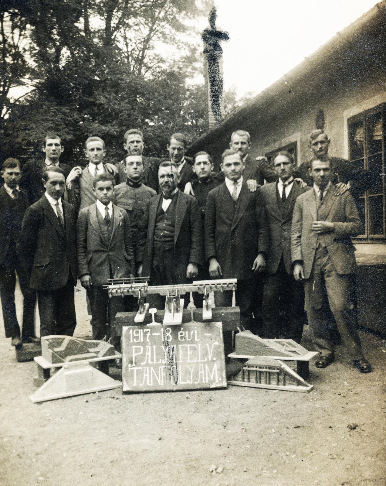 1918, Száraz Miklós György, boys, course, tableau, Fortepan #236370